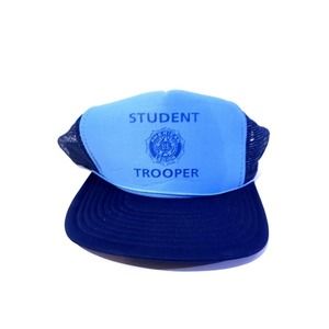 Vintage American Legion Student Trooper Navy Mesh Snapback Trucker Hat USA NEW